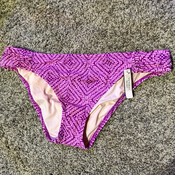 NEW Victoria’s Secret PINK Pattern Bikini Bathing Suit Bottom L Large With Liner - Picture 3 of 7